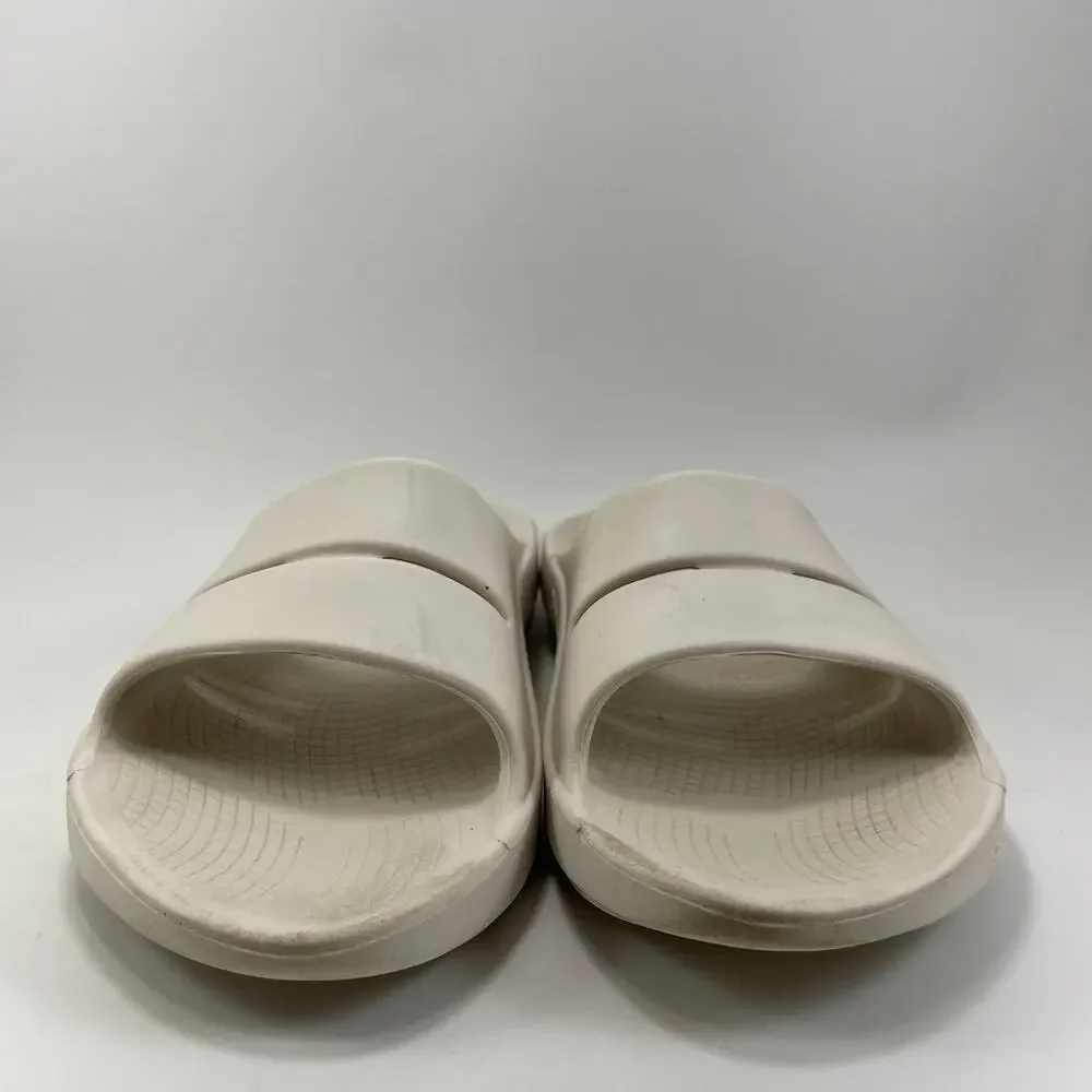Oofos OOahh Slide Sandals Mens Size 10 Off White Comfort Recovery, Womens 12